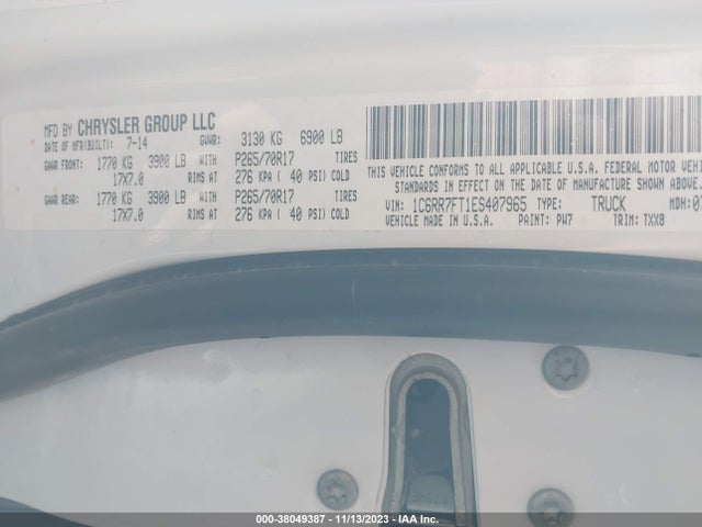 RAM 1500 Tradesman 2014 1C6RR7FT1ES407965 Image 9
