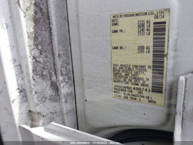 1N4AA5AP8EC490743 Nissan Maxima 3.5 Sv