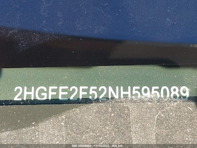 2022 HONDA CIVIC SPORT VIN: 2HGFE2F52NH595089