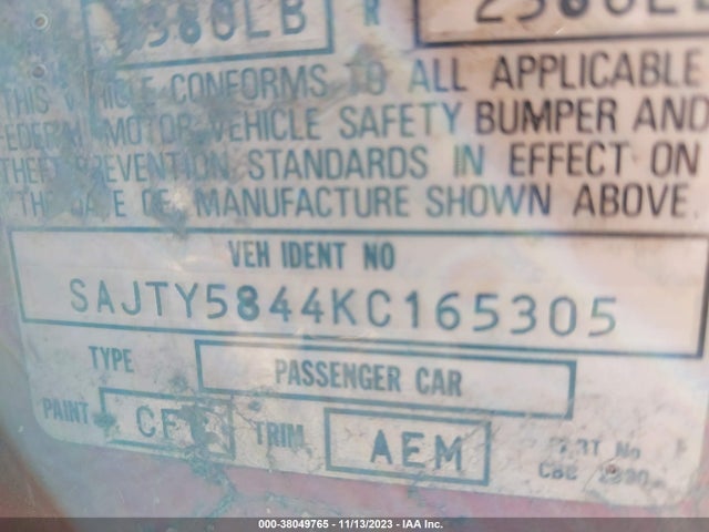 1989 JAGUAR XJS SAJTY5844KC165305 Photo 8