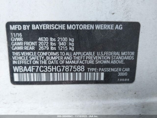WBA4F7C35HG787588 BMW 430i Gran Coupe