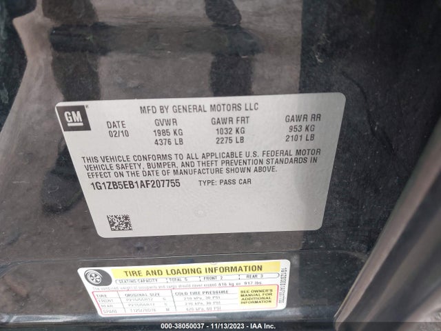 2010 CHEVROLET MALIBU LS W/1LS VIN: 1G1ZB5EB1AF207755