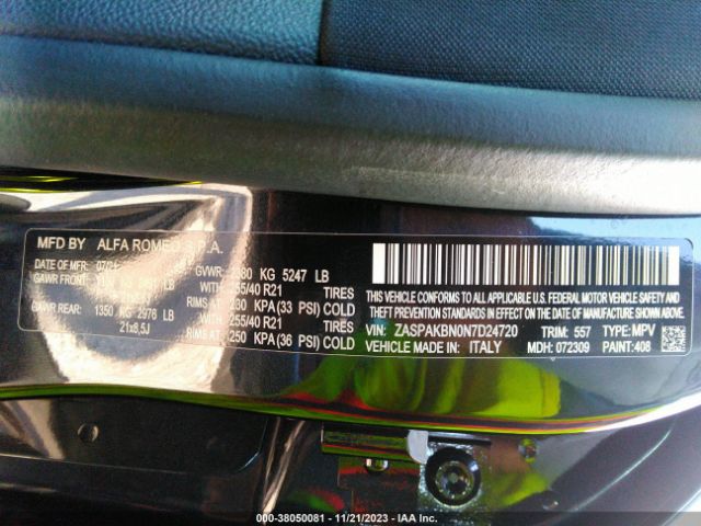 ZASPAKBN0N7D24720 Alfa Romeo Stelvio Veloce Ti Awd