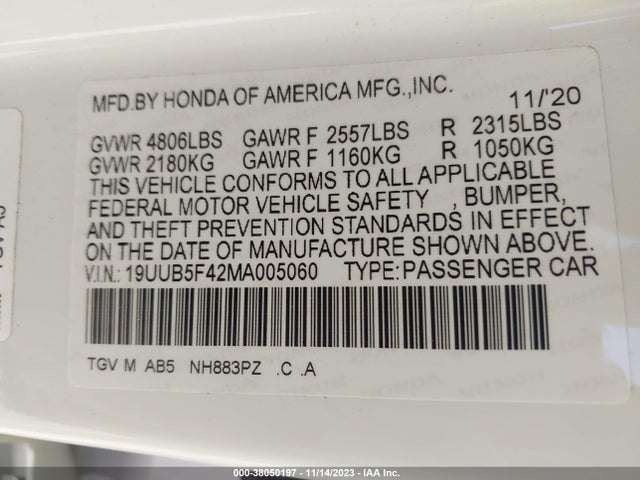 Acura Tlx Technology Package 2021 19UUB5F42MA005060 Image 9