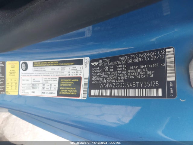 2011 MINI COOPER CLUBMAN WMWZG3C54BTY35125 Photo 8
