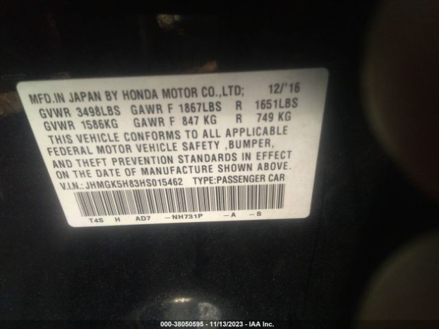 JHMGK5H83HS015462 Honda Fit Ex-l