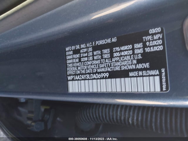 2020 PORSCHE CAYENNE WP1AA2AY3LDA06999 Photo 8