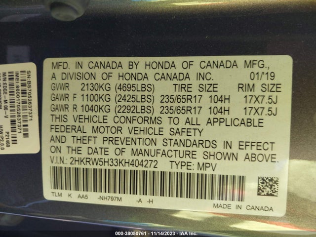Honda CR-V LX 2019 2HKRW5H33KH404272 Image 9