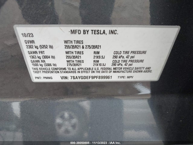 7SAYGDEF9PF899961 Tesla Model Y Performance Dual Motor All-wheel Drive/awd