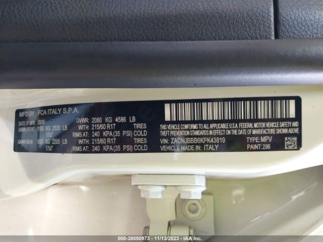 ZACNJBBB6KPK43819 Jeep Renegade Altitude 4x4