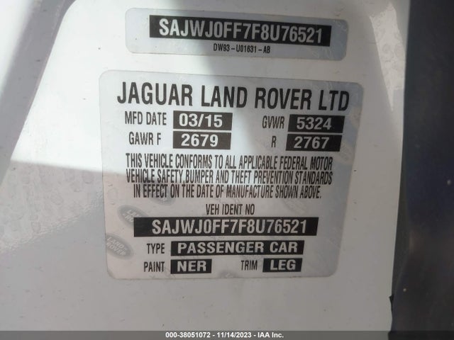 2015 JAGUAR XF SAJWJ0FF7F8U76521 Photo 8