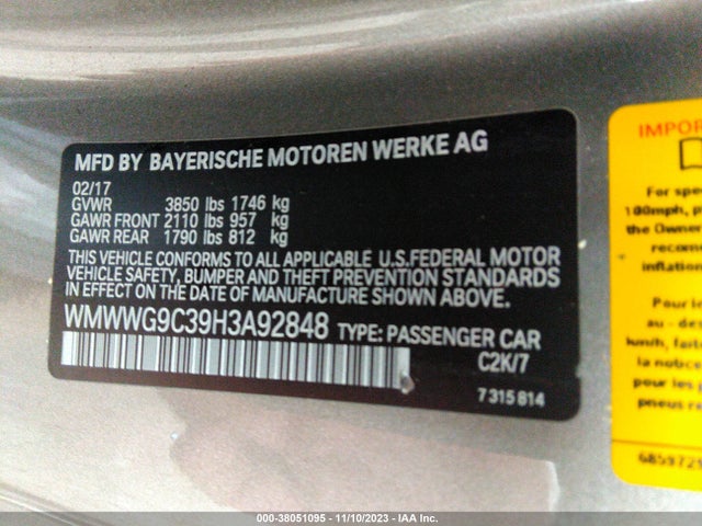 2017 MINI CONVERTIBLE WMWWG9C39H3A92848 Photo 8