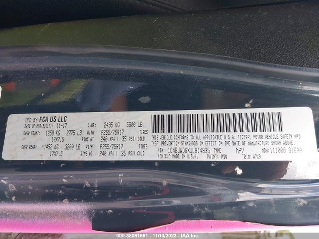 1C4BJWDGXJL814835 Jeep Wrangler Jk Unlimited Sport S 4x4