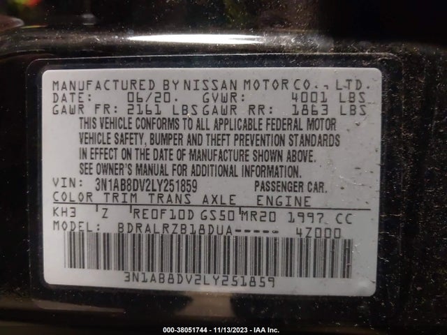 Nissan Sentra Sr Xtronic Cvt 2020 3N1AB8DV2LY251859 Image 9