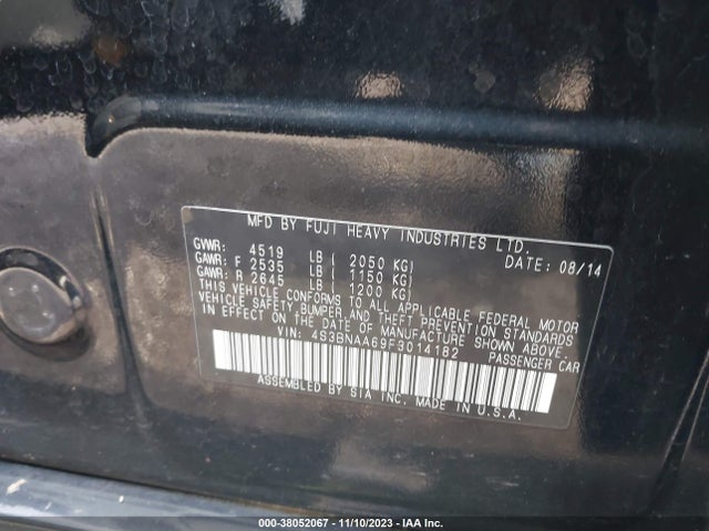 2015 SUBARU LEGACY 2.5I VIN: 4S3BNAA69F3014182