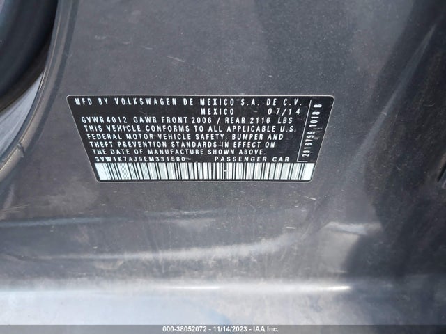3VW1K7AJ9EM331580 Volkswagen Jetta 2.0l S