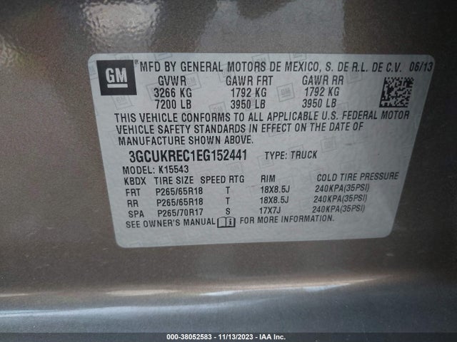 Chevrolet Silverado 1500 2lt 2014 3GCUKREC1EG152441 Image 9