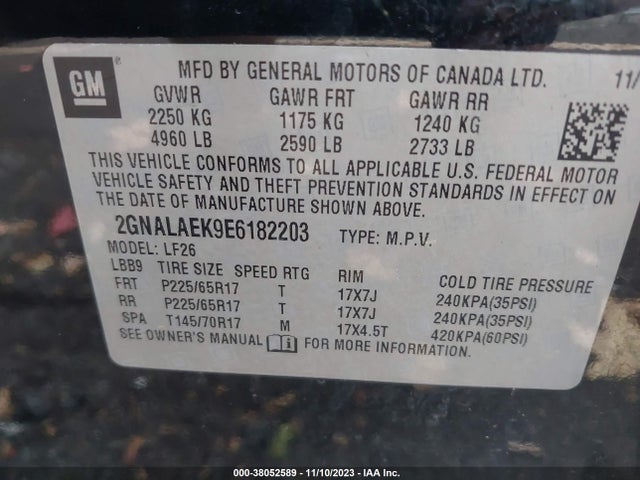 Chevrolet EQUINOX LS 2014 2GNALAEK9E6182203 Image 9
