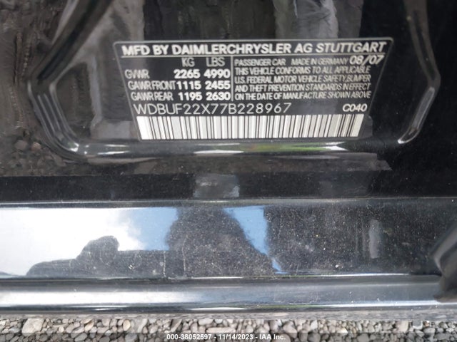 2007 MERCEDES-BENZ E 320 BLUETEC VIN: WDBUF22X77B228967