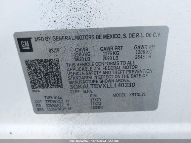 3GKALTEVXLL140330 GMC Terrain Awd Sle