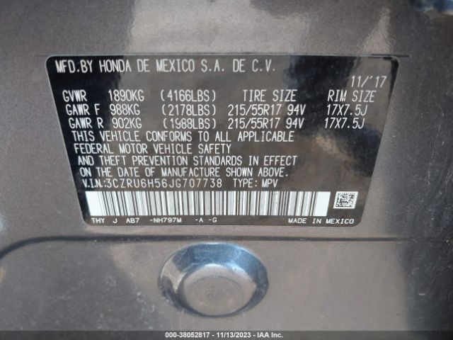 3CZRU6H56JG707738 Honda HR-V EX