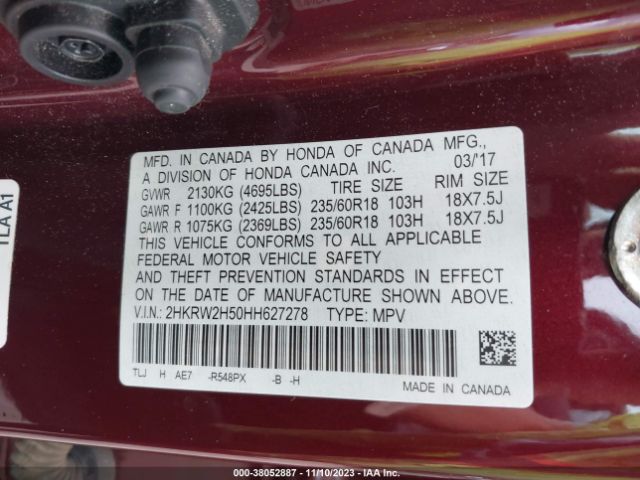 2HKRW2H50HH627278 Honda CR-V EX