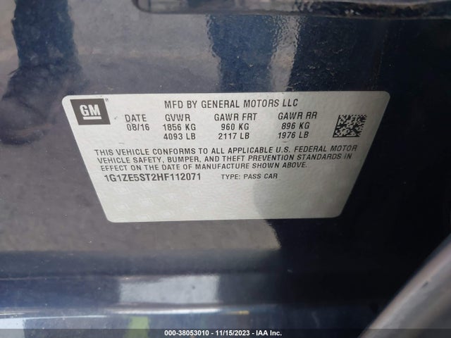 Chevrolet MALIBU 1LT 2017 1G1ZE5ST2HF112071 Image 9