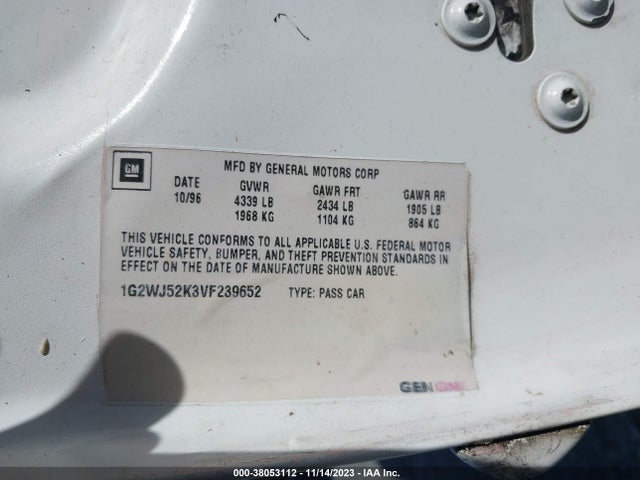 1997 PONTIAC GRAND PRIX SE VIN: 1G2WJ52K3VF239652