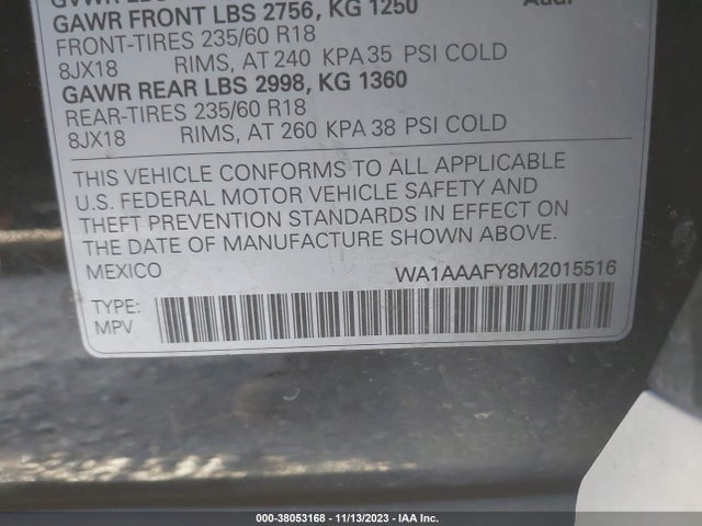 WA1AAAFY8M2015516 Audi Q5 Premium 45 Tfsi Quattro S Tronic