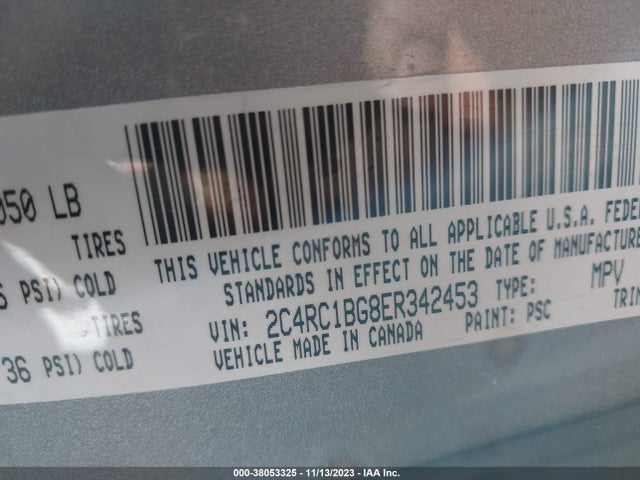2C4RC1BG8ER342453 Chrysler Town & Country Touring