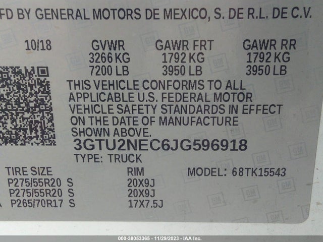 GMC Sierra 1500 Slt 2018 3GTU2NEC6JG596918 Image 9