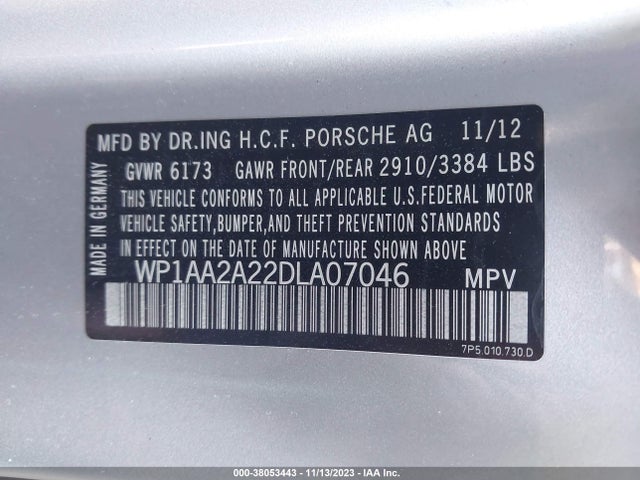 2013 PORSCHE CAYENNE WP1AA2A22DLA07046 Photo 8