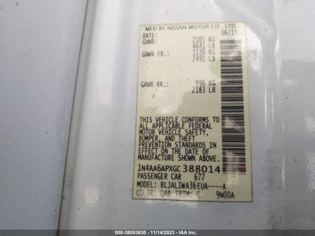 1N4AA6APXGC388014 Nissan Maxima 3.5 Sr