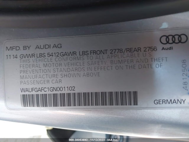 WAUFGAFC1GN001102 Audi A6 3.0t Premium Plus
