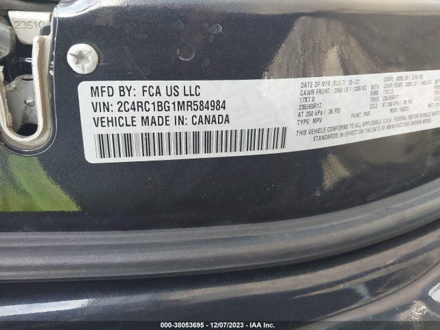 Chrysler Pacifica Touring L 2021 2C4RC1BG1MR584984 Image 9
