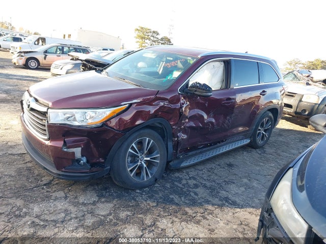 2016 TOYOTA HIGHLANDER XLE V6 VIN: 5TDKKRFH2GS168220