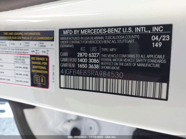 4JGFB4FB5RA984530 Mercedes-Benz GLE 350