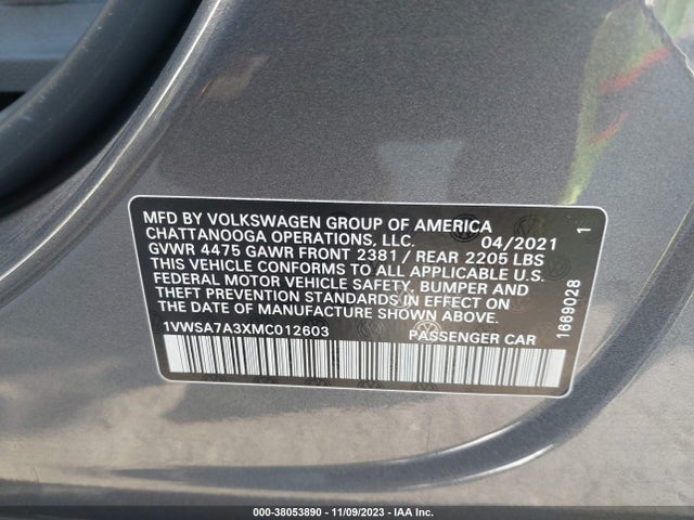 1VWSA7A3XMC012603 Volkswagen Passat 2.0t Se