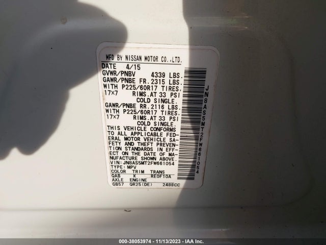 Nissan Rogue Select S 2015 JN8AS5MT2FW661054 Image 9