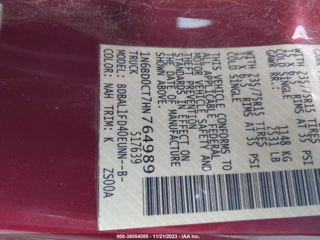 Nissan FRONTIER S 2017 1N6BD0CT7HN764989 Image 9