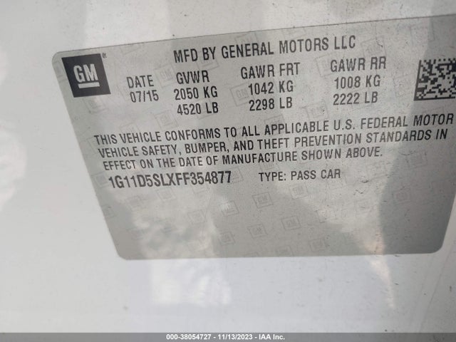 Chevrolet MALIBU 2LT 2015 1G11D5SLXFF354877 Image 9