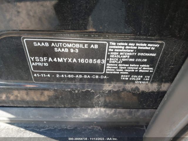 2010 SAAB 9-3 YS3FA4MYXA1608563 Photo 8