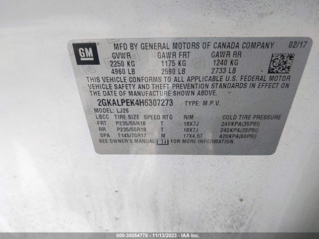 2GKALPEK4H6307273 GMC Terrain Slt
