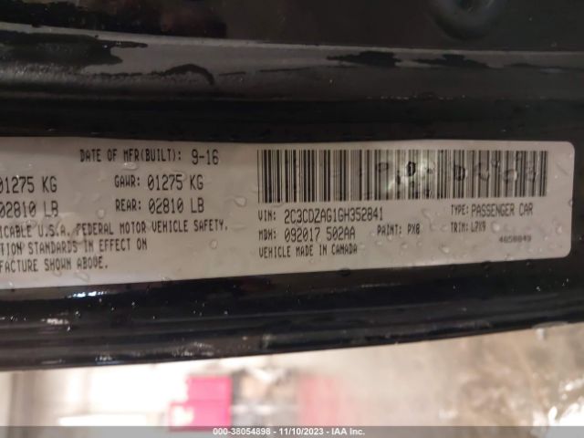 2C3CDZAG1GH352841 Dodge Challenger Sxt