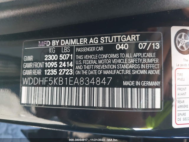WDDHF5KB1EA834847 Mercedes-Benz E-Class