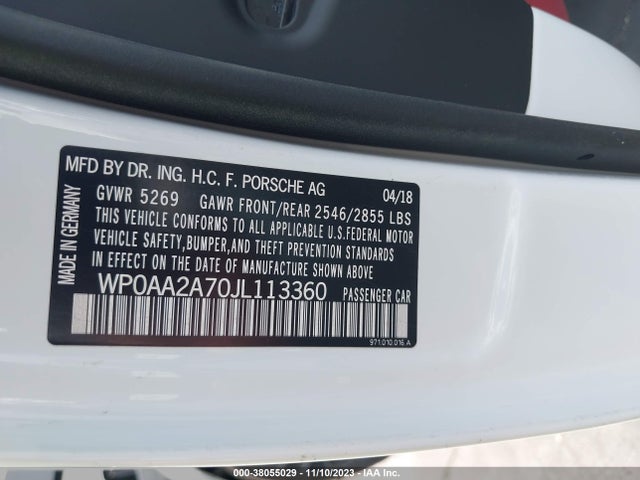 2018 PORSCHE PANAMERA WP0AA2A70JL113360 Photo 8