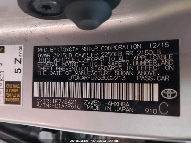 Toyota Prius Three Touring 2016 JTDKARFU7G3002213 Image 9