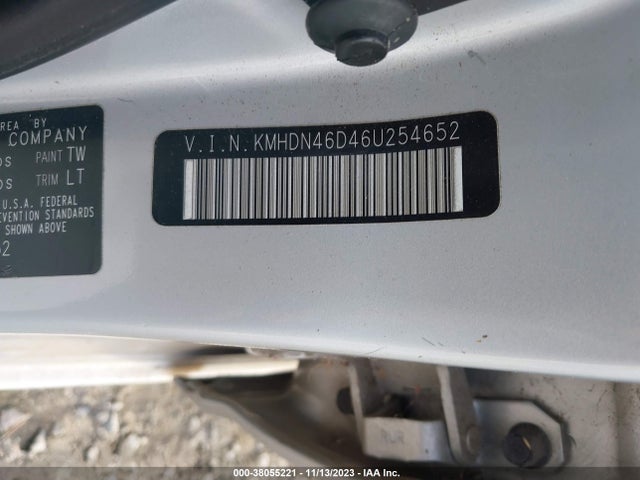 38055221 :رقم المزاد ، KMHDN46D46U254652 vin ، 2006 Hyundai Elantra Gls/limited مزاد بيع