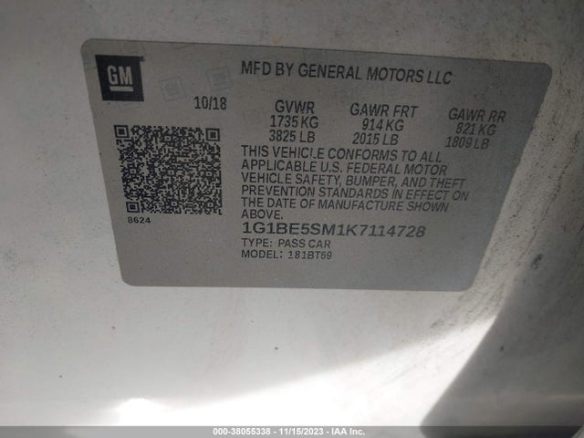 1G1BE5SM1K7114728 Chevrolet CRUZE LT