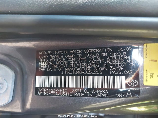 2009 SCION XD VIN: JTKKU10489J050263